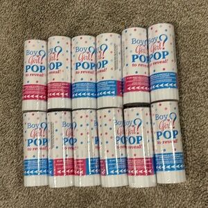 12 baby girl gender reveal confetti poppers